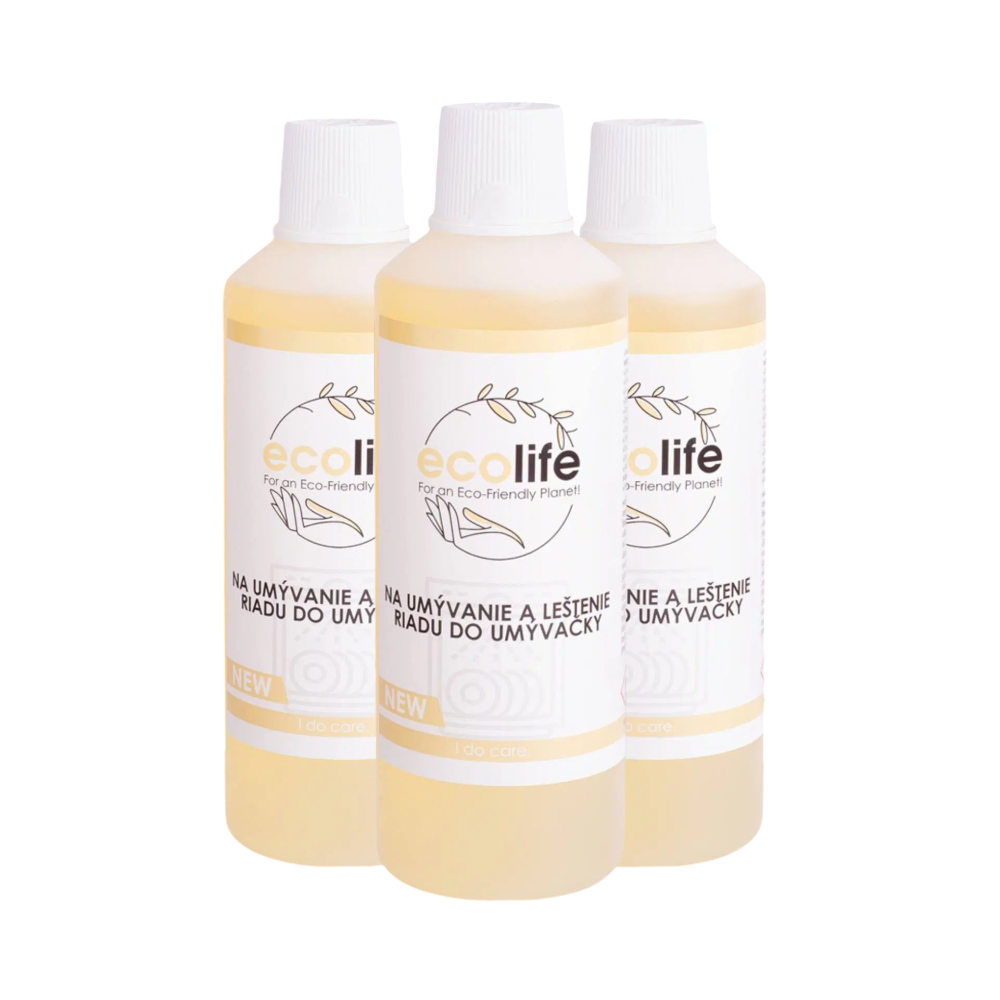 EcoLife TRIO SMART voľba – Čistiaci gél do umývačky s leštidlom 2 v 1 (3×1 l)