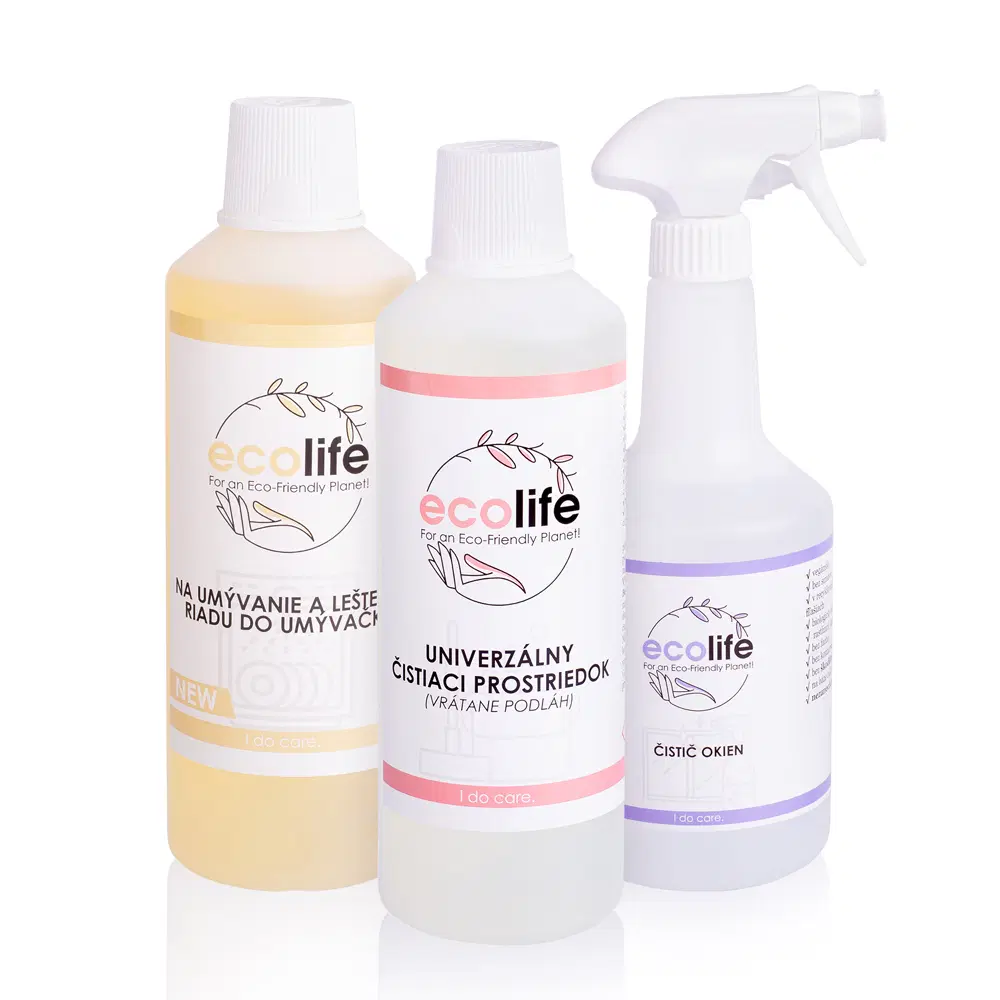 EcoLife skúšobné balenie I – gél do umývačky, univerzálny čistič a čistič okien