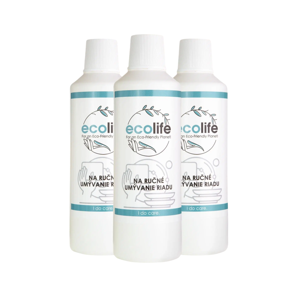 EcoLife TRIO SMART voľba – Čistiaci prostriedok na ručné umývanie riadu (3×1 l)