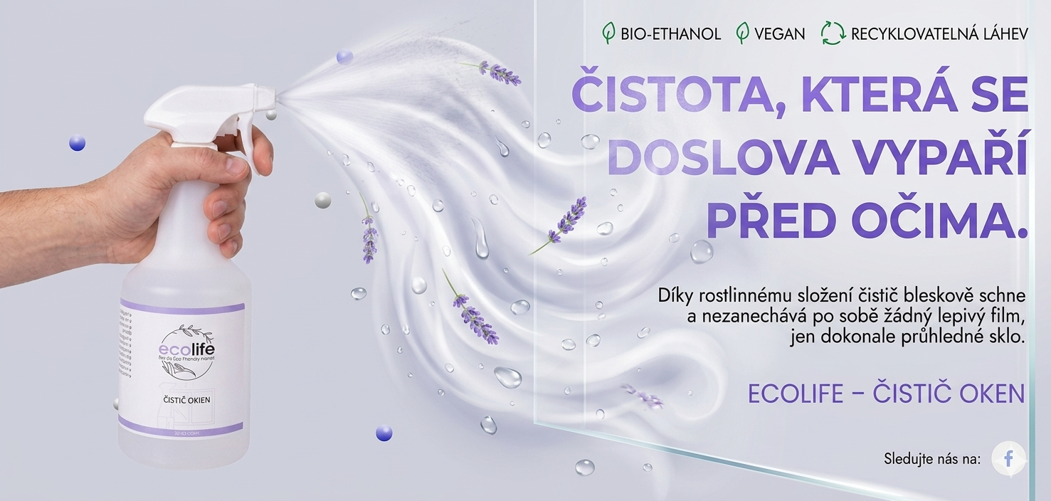 EcoLife Čistič okien, skiel a zrkadiel (0,75 l)